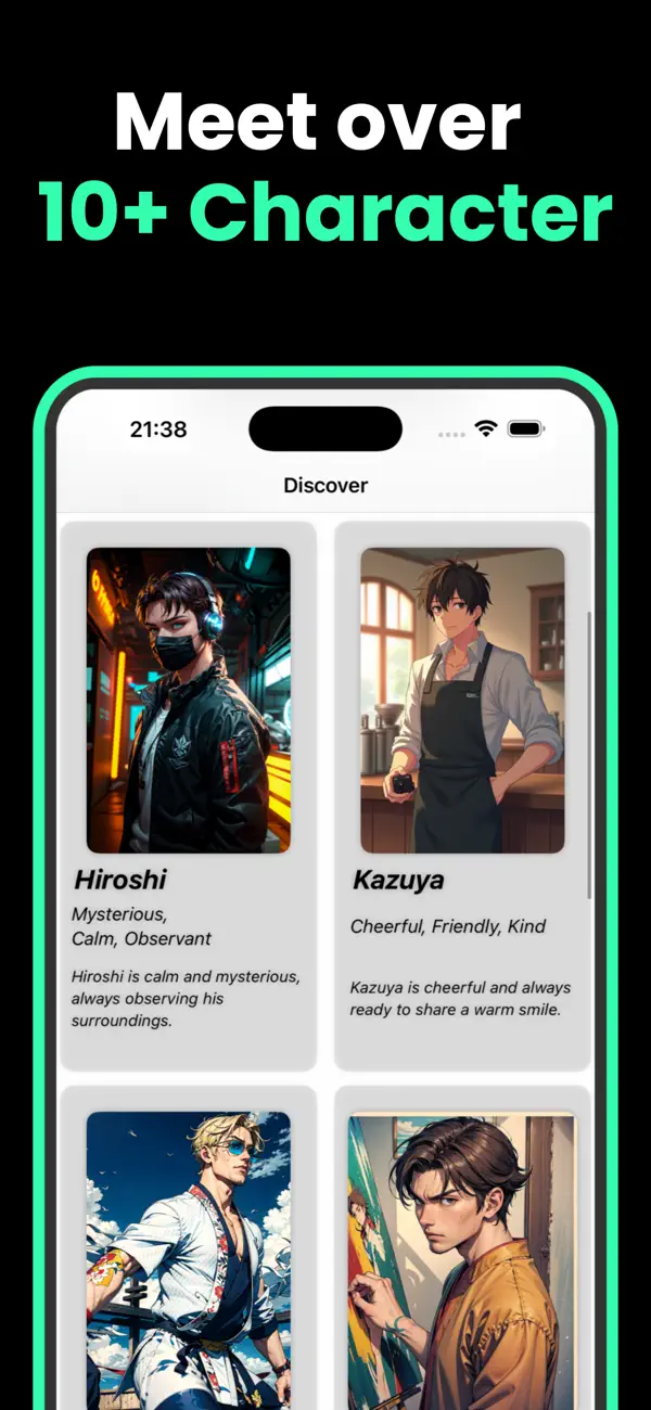 AI Boyfriend Anime Wonn App Store screenshot 2