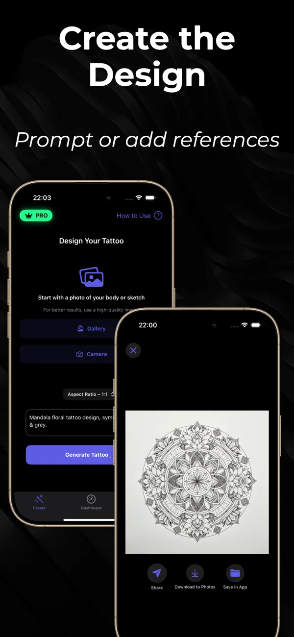 Tattoo AI Generator Try-On Lui App Store screenshot 2
