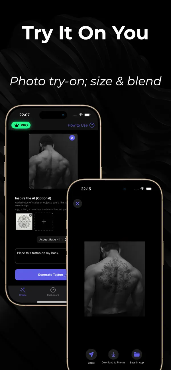 Tattoo AI Generator Try-On Lui App Store screenshot 3
