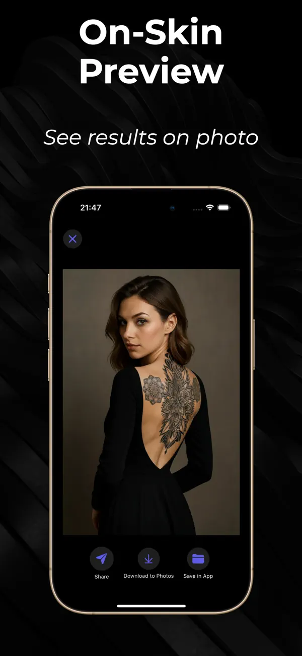 Tattoo AI Generator Try-On Lui App Store screenshot 4